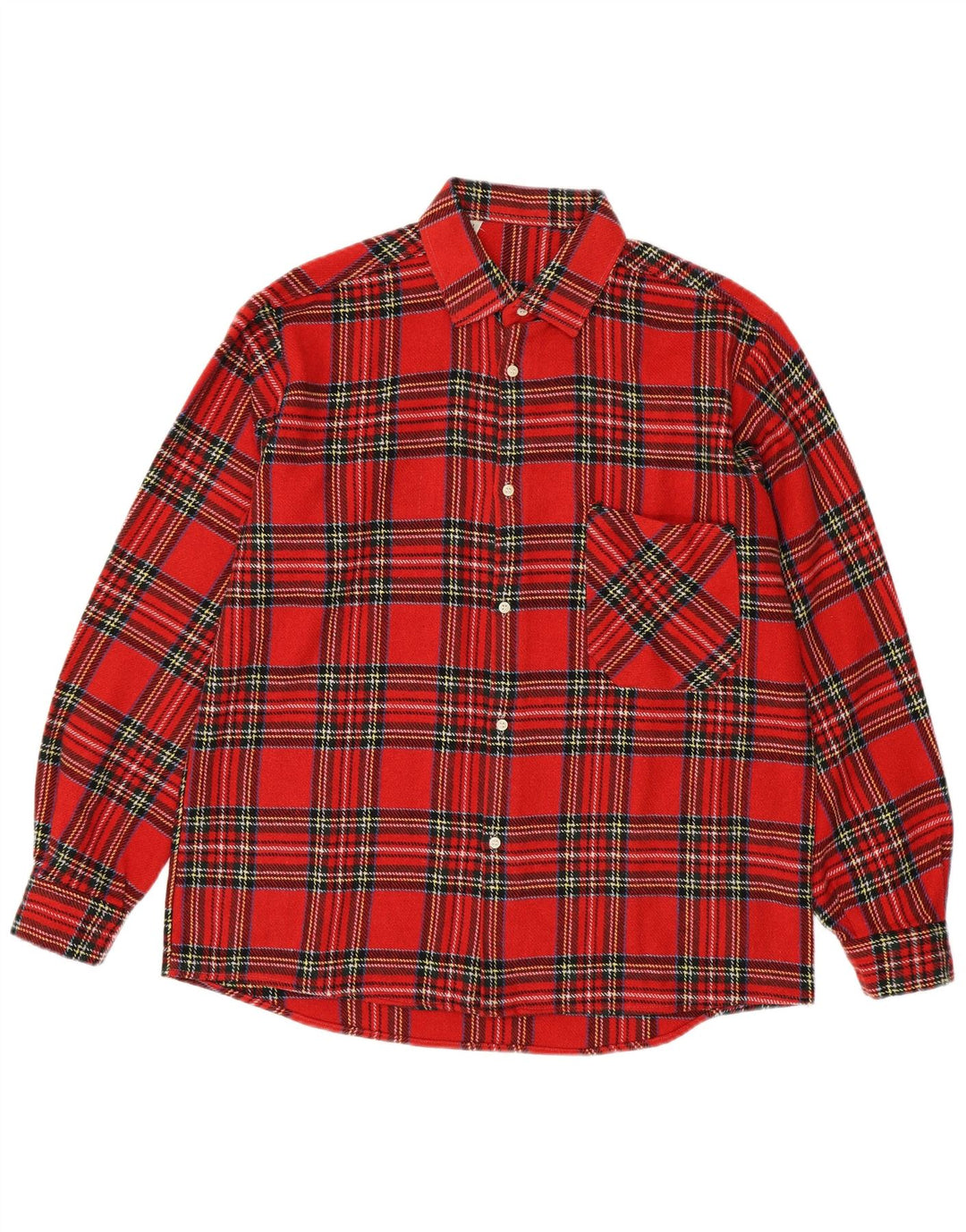 VINTAGE camisa de franela para hombre a cuadros rojos grandes