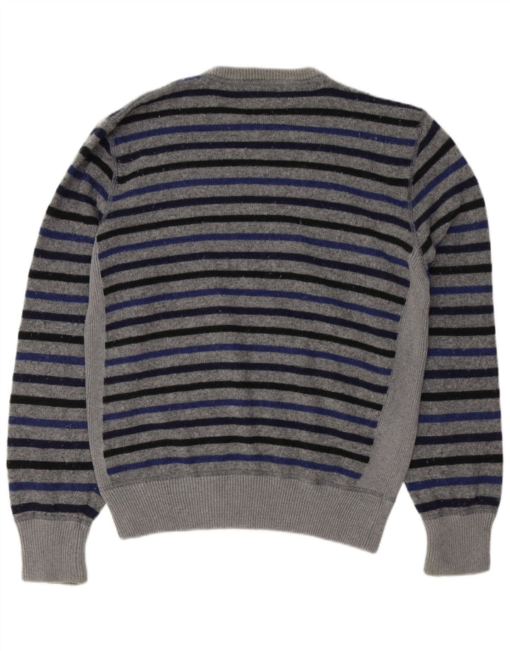 WOOLRICH Jersey de cuello redondo para hombre XL Lana a rayas gris