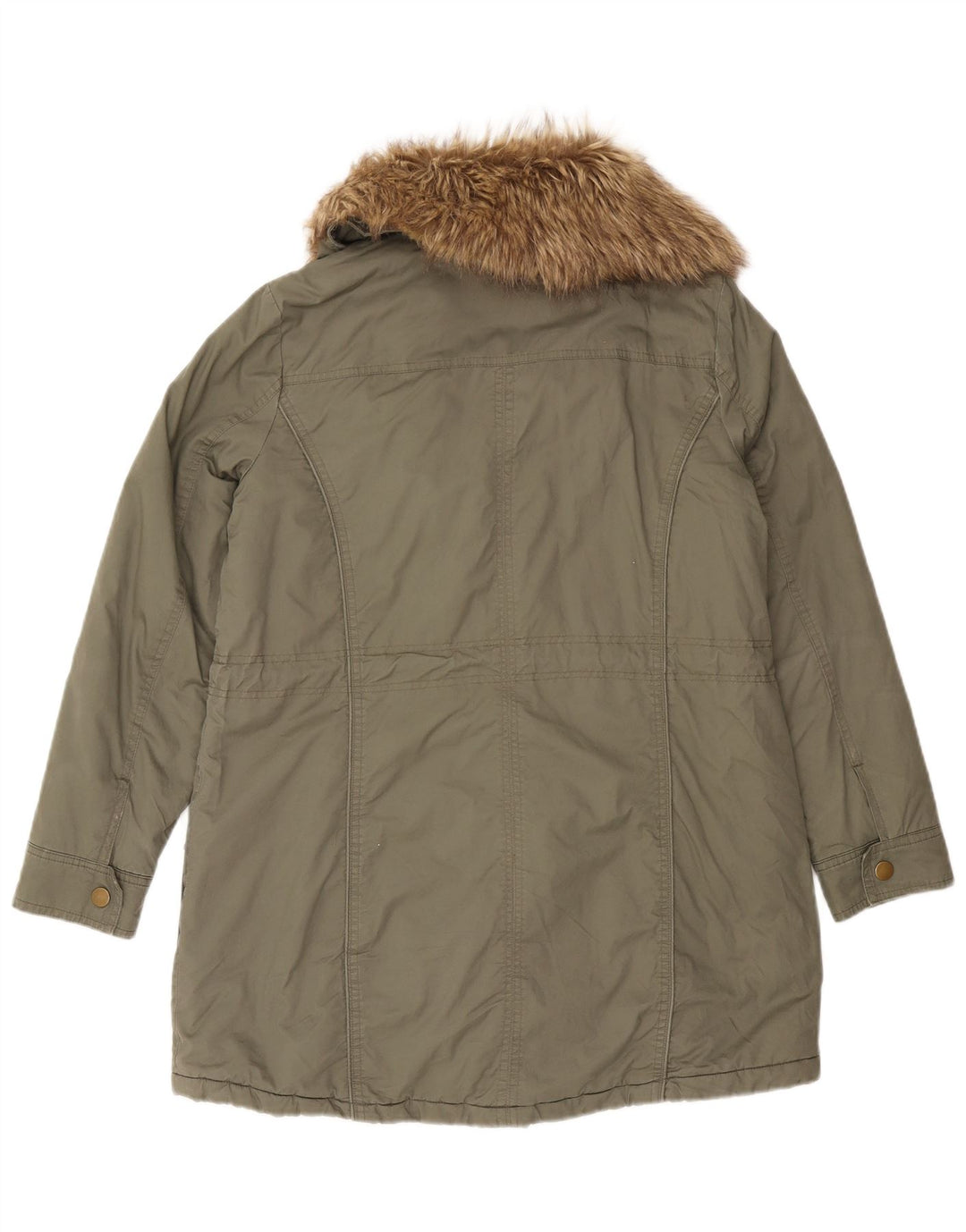 Laura Ashley Chaqueta Parka para Mujer Reino Unido 12 Algodón Caqui Mediano