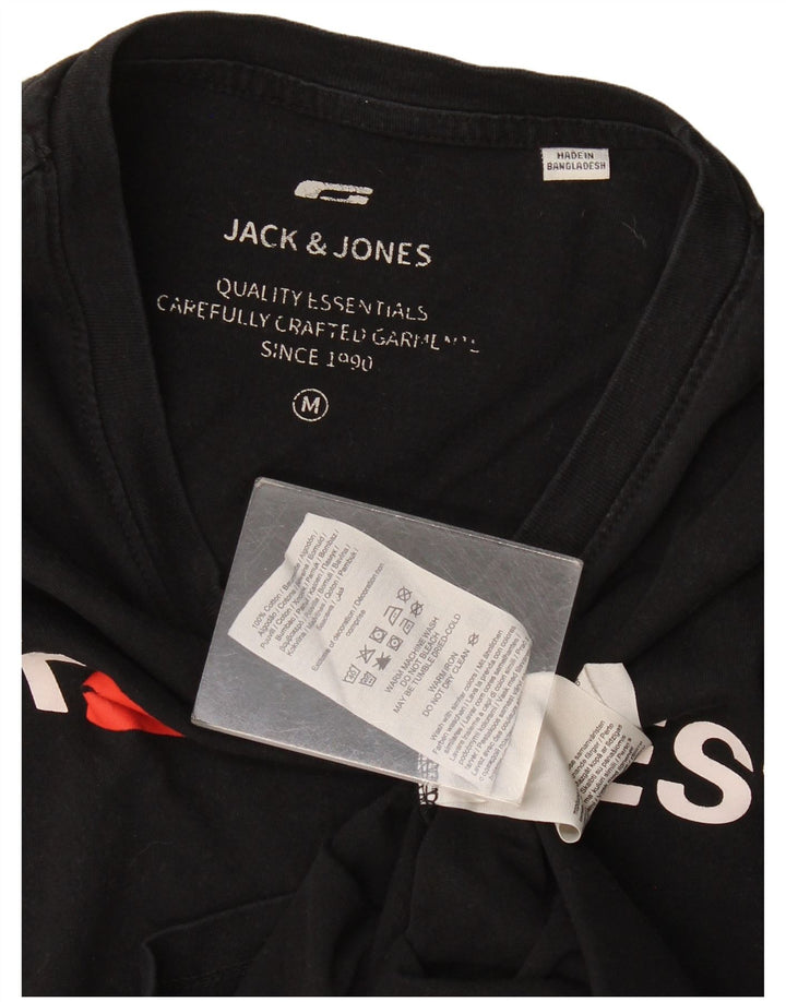 Jack & Jones - Camiseta gráfica para hombre, talla mediana, algodón negro