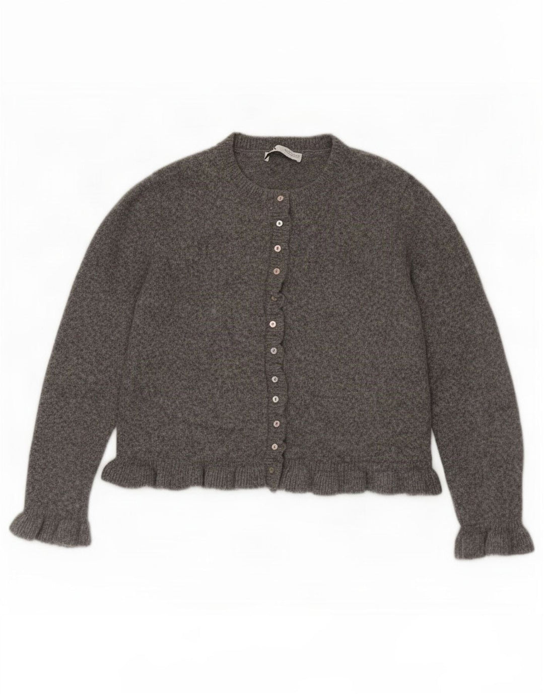 Zara Mujer Cárdigan Suéter UK 46 Grande Poliéster Gris