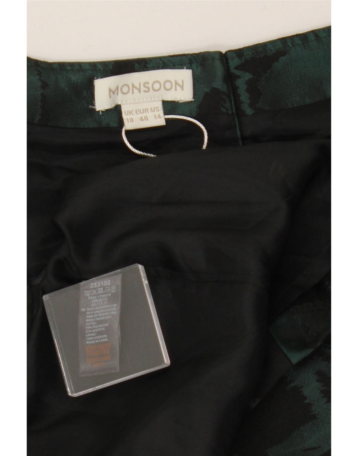 MONSOON Vestido tubo sin mangas para mujer UK 40 XL Poliéster floral verde