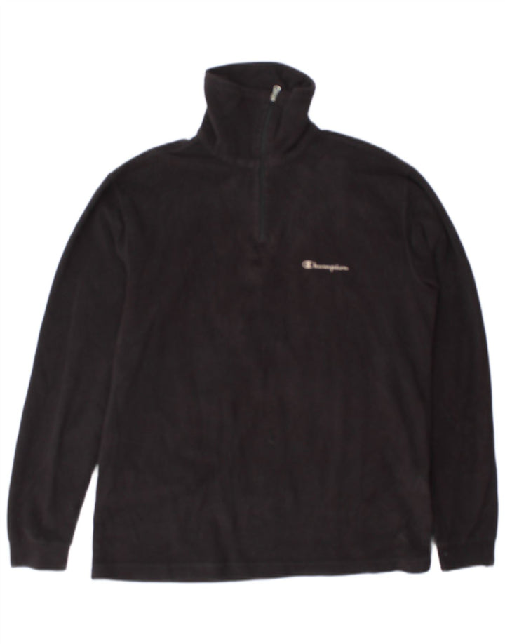 Champion Jersey De Forro Polar Con Cremallera Para Hombre Pequeño Poliéster Negro