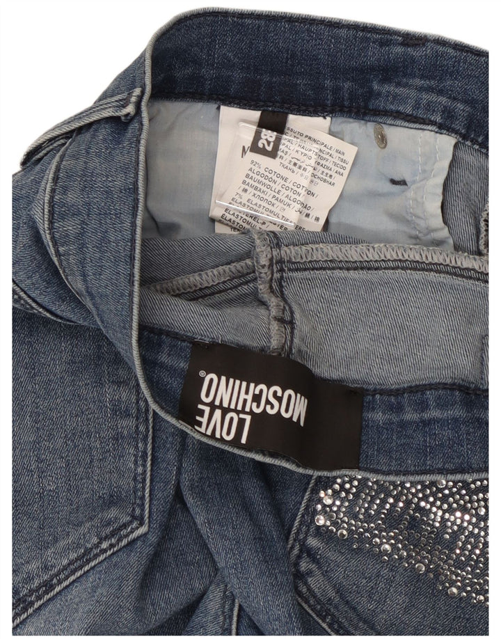 MOSCHINO Vaqueros Cropped Mujer W28 L25 Algodón Azul