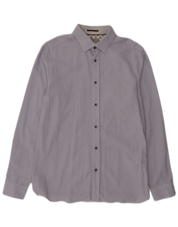Ted Baker Camisa para hombre Talla 3 Modal floral azul mediano