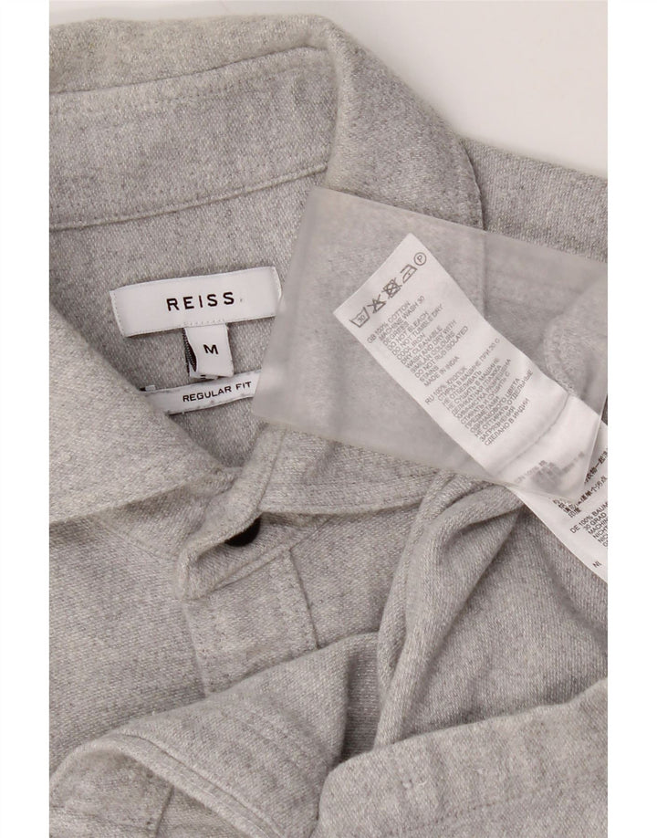 Camisa Reiss De Franela Regular Fit De Algodón Gris Medio |