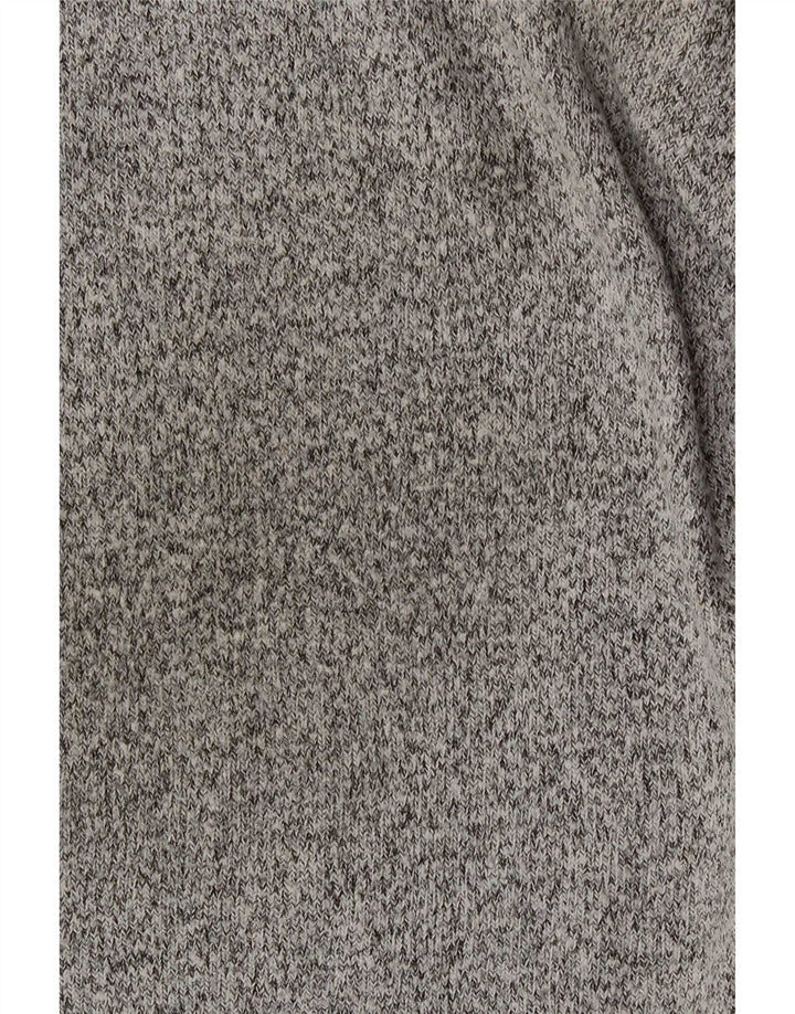 Zara Mujer Top Manga Larga UK 44 Viscosa Moteada Gris Medio