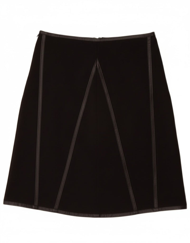 VINTAGE Falda acampanada para mujer W28 Mediana Negra