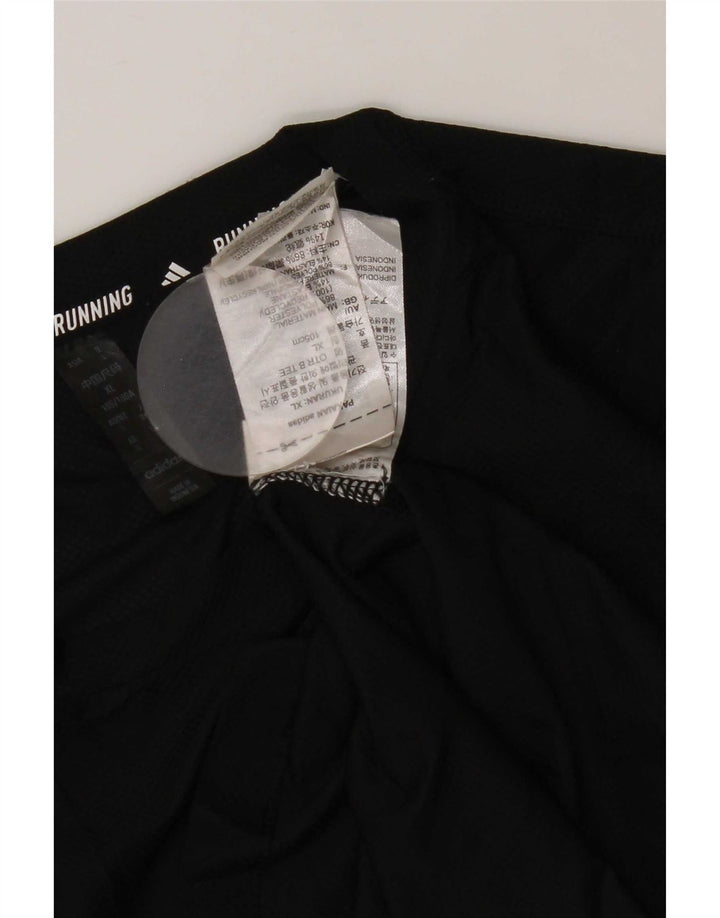 Adidas - Camiseta para correr para hombre, talla grande, poliéster negro