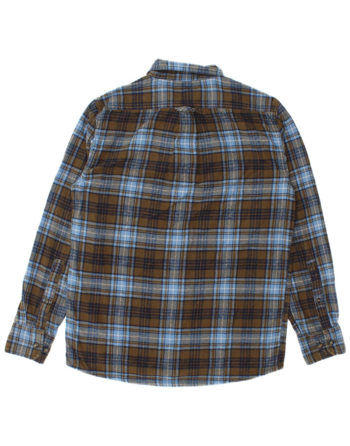 Eddie Bauer Camisa de franela para hombre Algodón a cuadros azul pequeño
