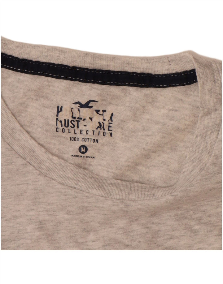 HOLLISTER Camiseta para hombre Top de algodón moteado gris medio