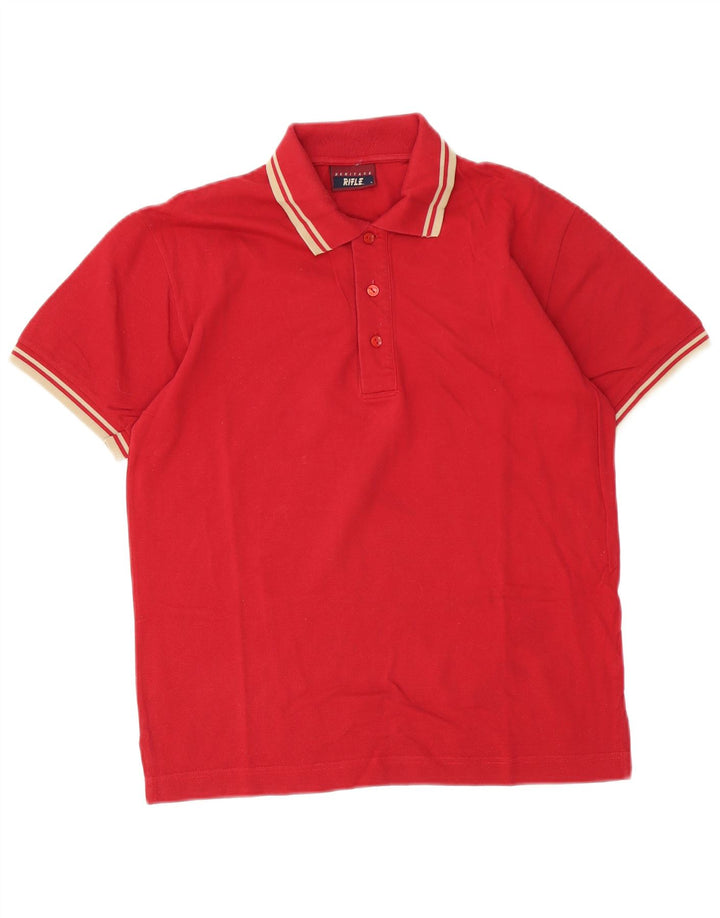 Rifle Polo de corte regular para hombre pequeño de algodón rojo