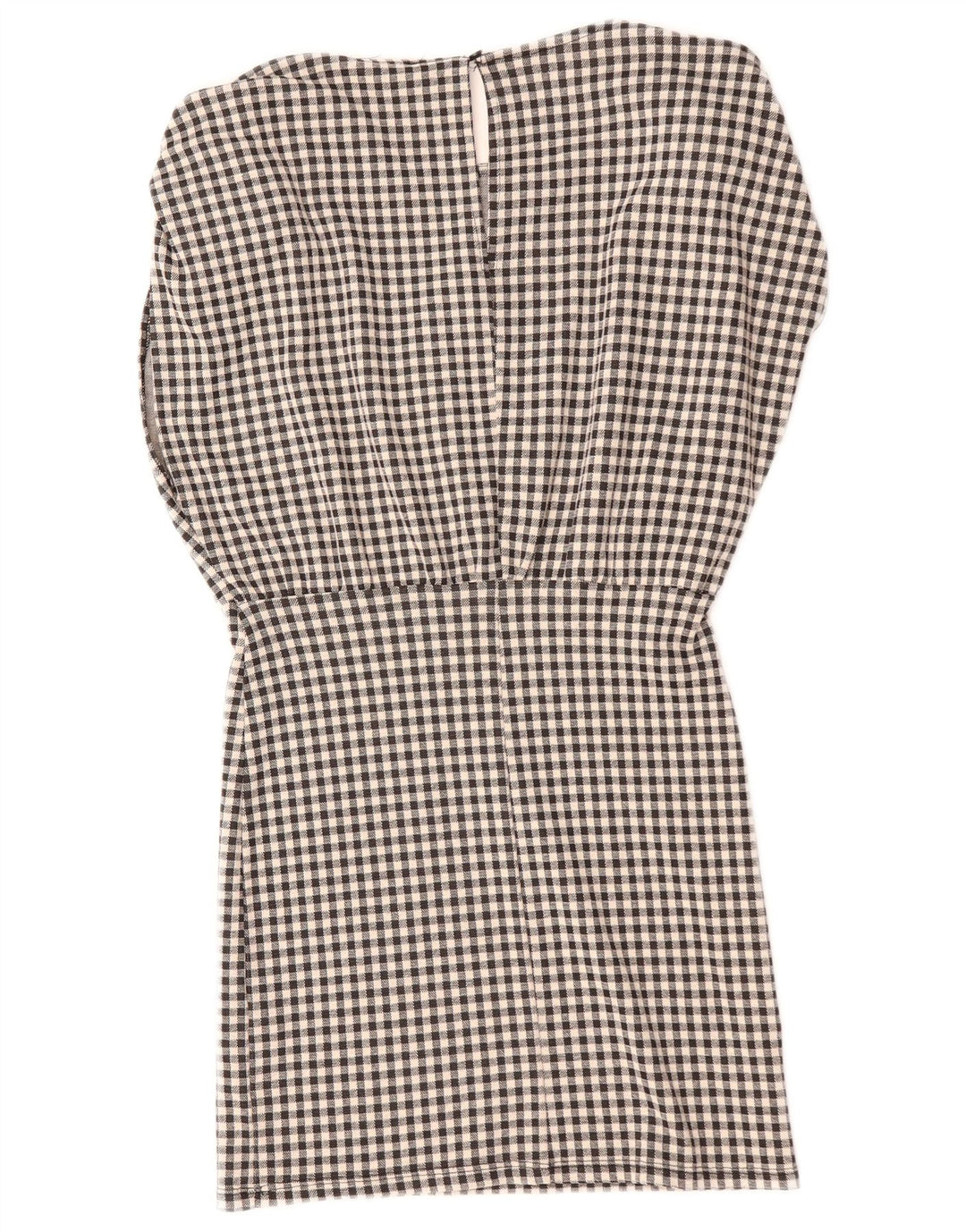 Zara Vestido recto sin mangas para mujer UK 44 Mediano Algodón a cuadros negro