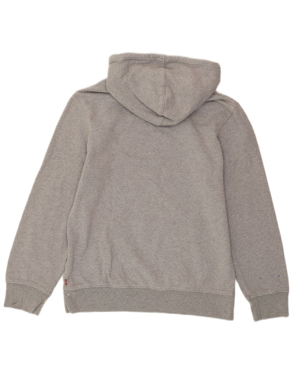 LEVI'S Jersey con capucha gráfica para mujer Reino Unido 14 Algodón gris medio