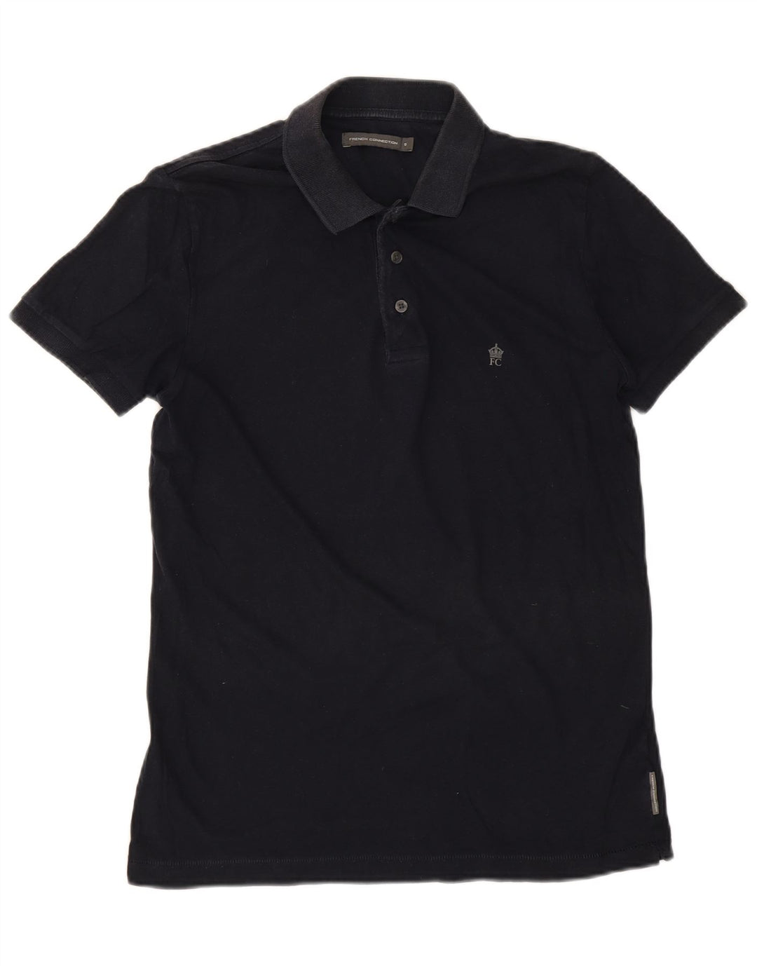 French Connection Polo para hombre pequeño de algodón azul marino