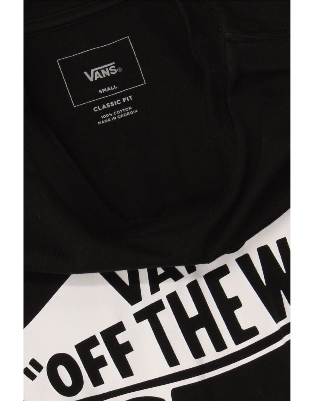 VANS Mens Classic Fit Graphic Top Long Sleeve Small Black Cotton