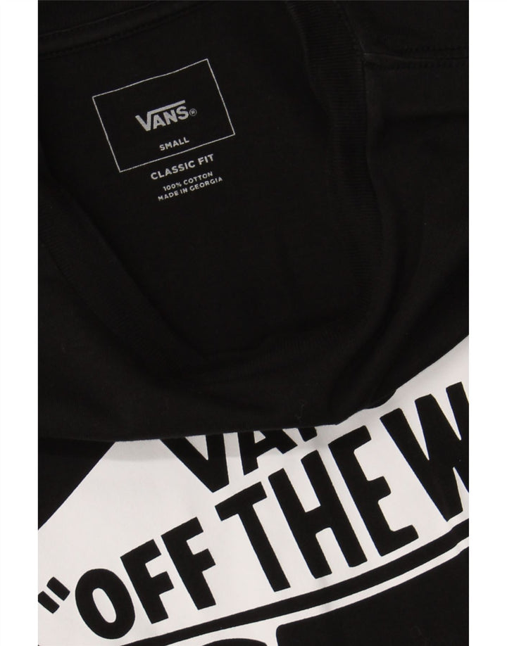 VANS Mens Classic Fit Graphic Top Long Sleeve Small Black Cotton