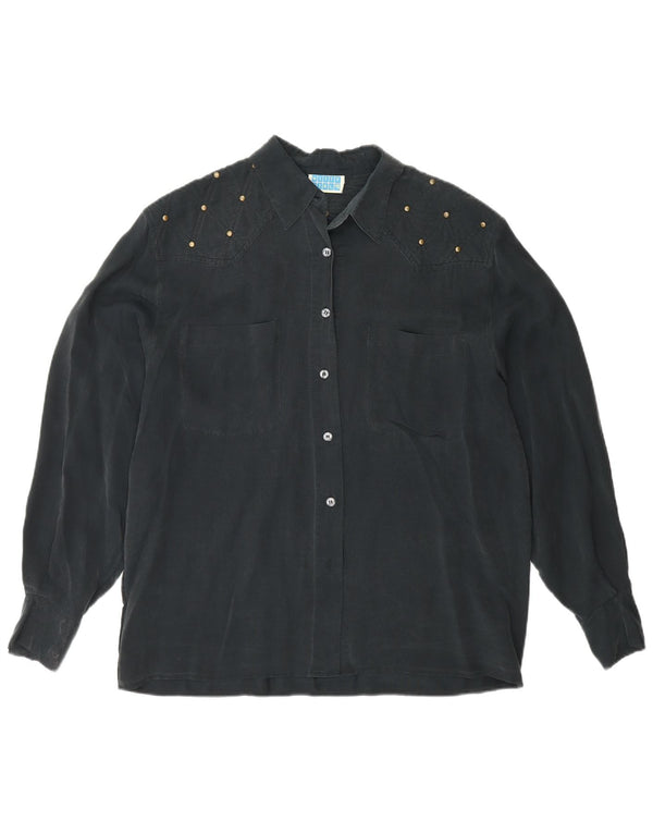 Witty Girl Camisa para mujer UK 44 Mediana Seda Negra
