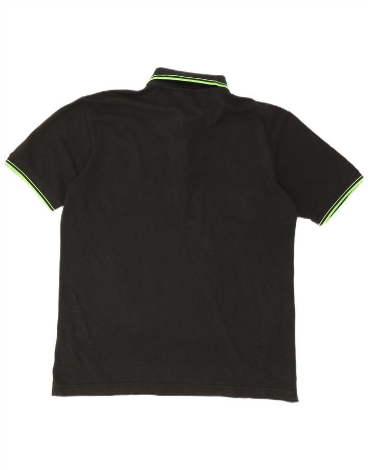 KAPPA Polo para hombre grande de algodón negro
