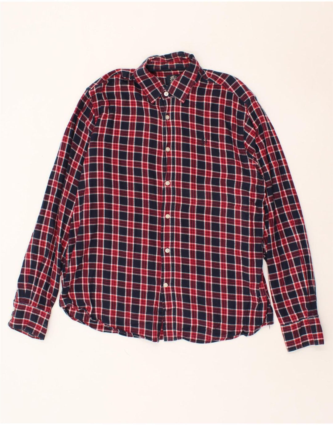 J. CREW Mens Flannel Shirt Large Red Check Cotton Vintage J. Crew and Second-Hand J. Crew from Messina Hembry 