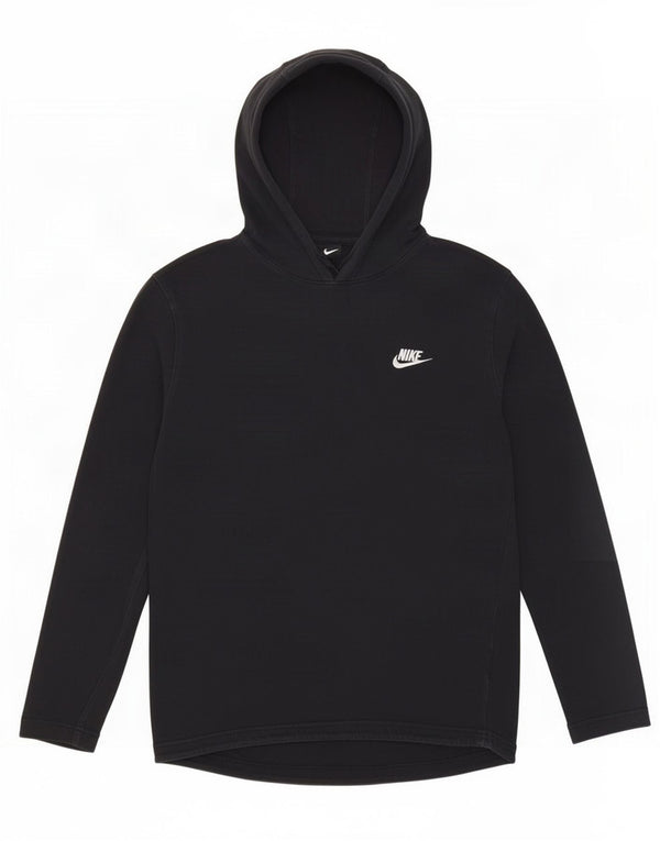 Nike - Camiseta con capucha para hombre, manga larga, algodón negro mediano