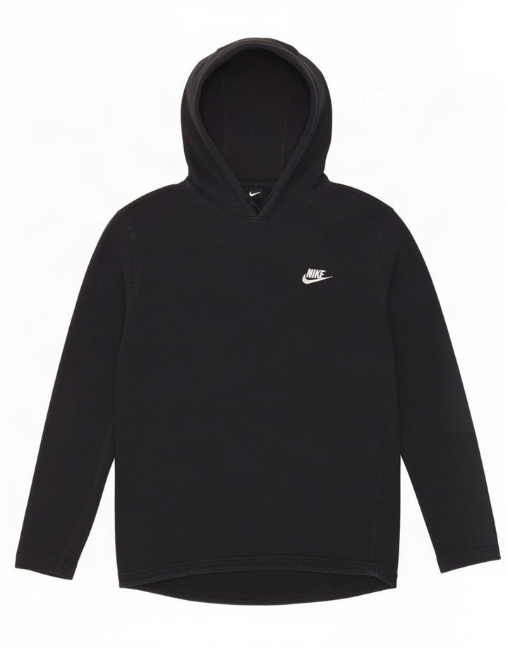 Nike - Camiseta con capucha para hombre, manga larga, algodón negro mediano