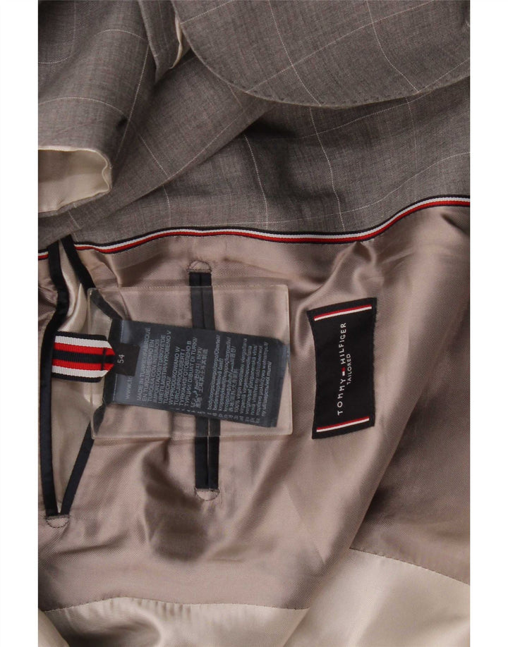 Tommy Hilfiger Chaqueta tipo blazer de 2 botones para hombre IT 54 2XL Gris Check