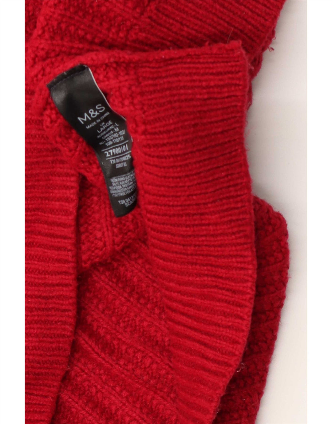 Marks & Spencer Suéter tipo jersey de gran tamaño con cuello en V para mujer UK 46 Grande Rojo