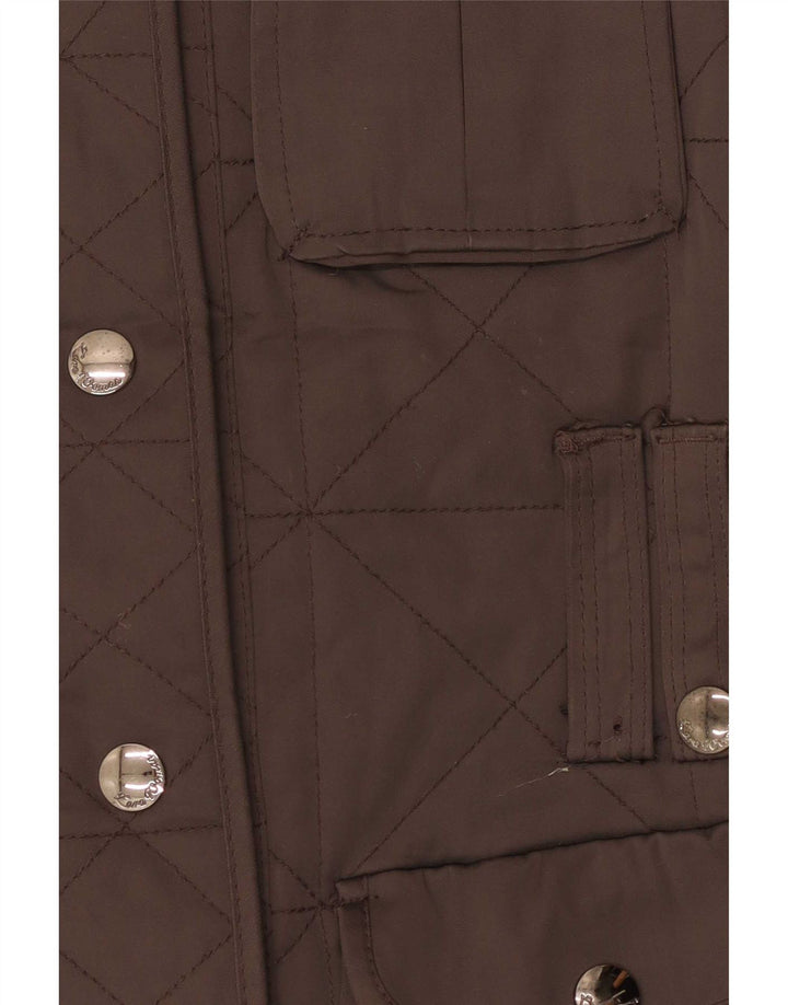 Zara Mujer Chaqueta Acolchada UK 42 Poliéster Marrón Medio