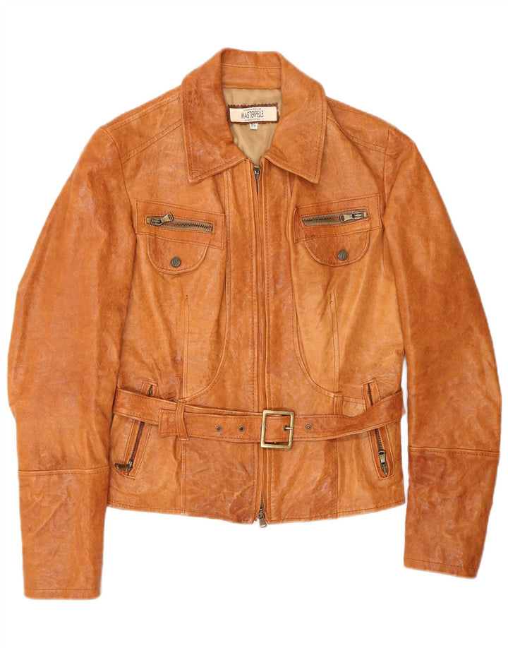 Masterpelle Chaqueta de cuero para mujer IT 46 Cuero beige grande