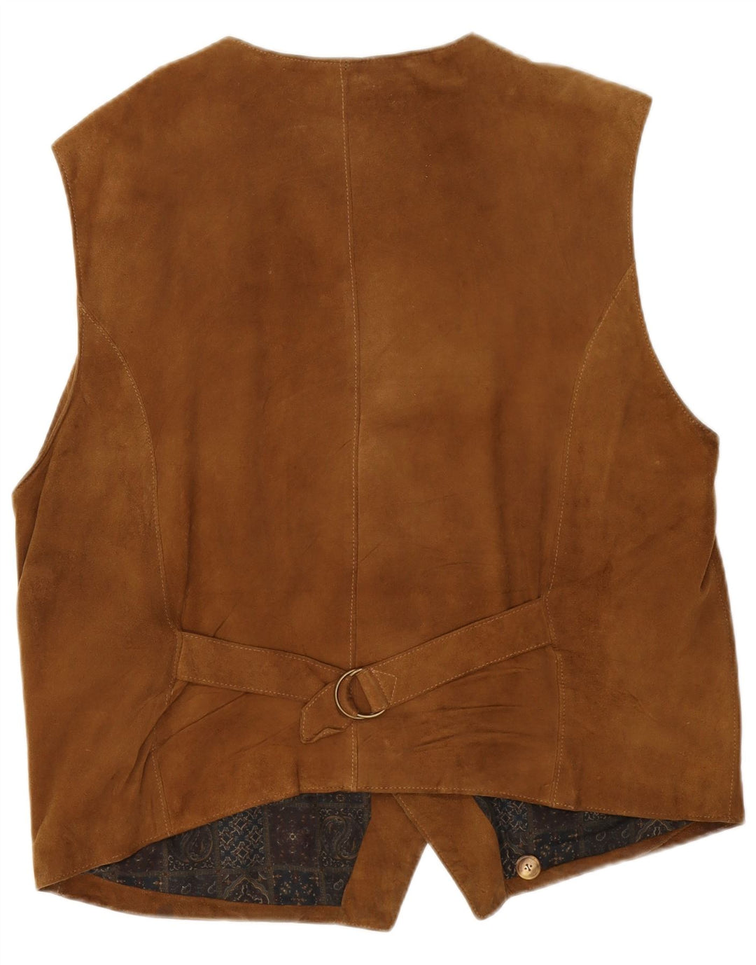 Chaleco vintage de ante para hombre IT 56 XL cuero marrón