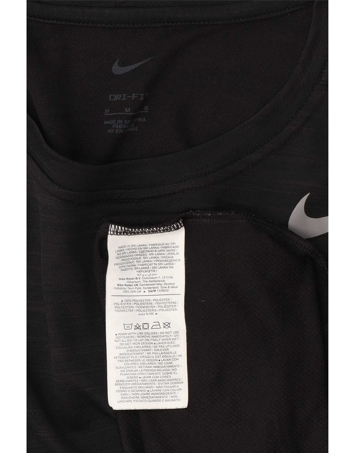 Camiseta Nike Dri Fit para hombre Top poliéster moteado negro mediano