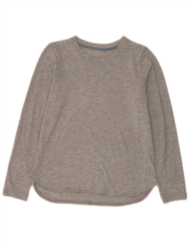 Vintage mujer top manga larga Reino Unido 12 gris medio moteado