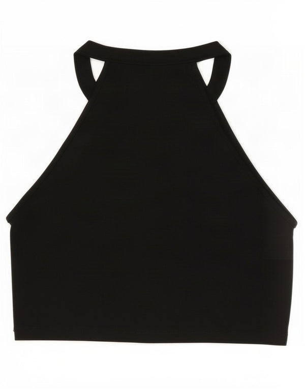 Zara Mujer Crop Halter Top UK 8 Small Negro