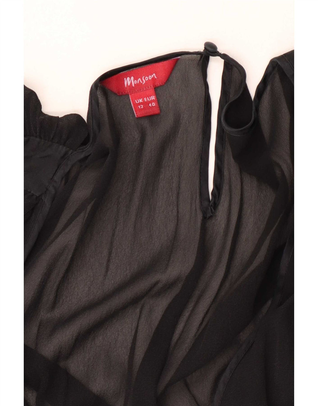 Monsoon Vestido Imperio para Mujer UK 42 Mediano Negro