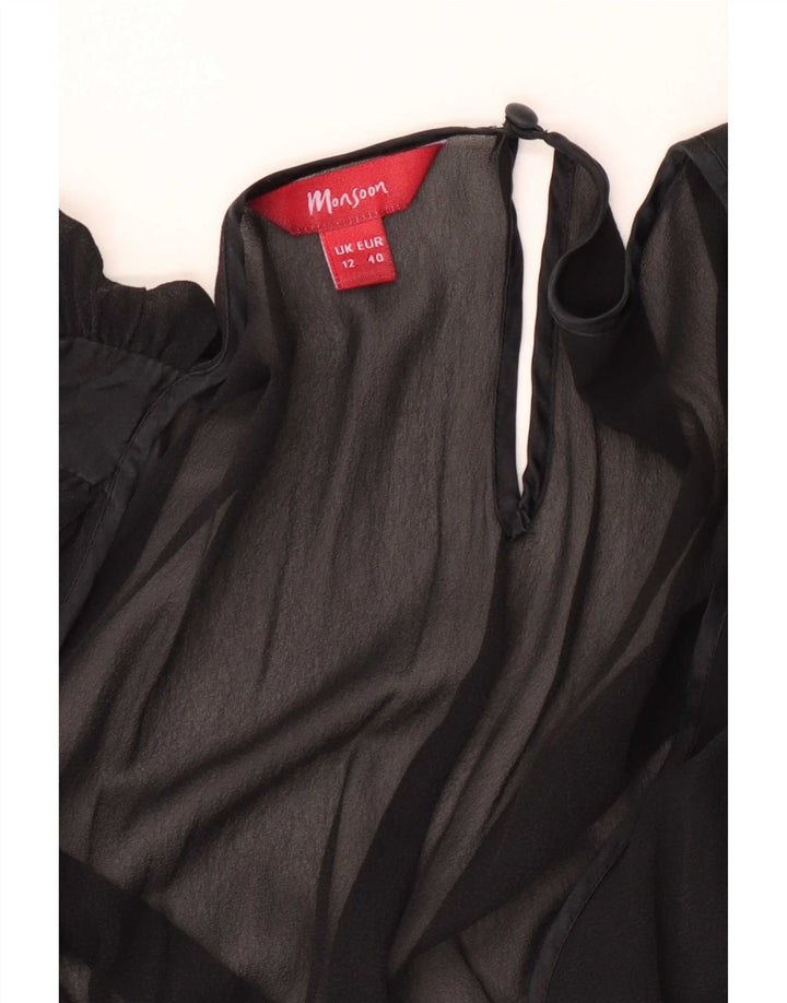 Monsoon Vestido Imperio para Mujer UK 42 Mediano Negro