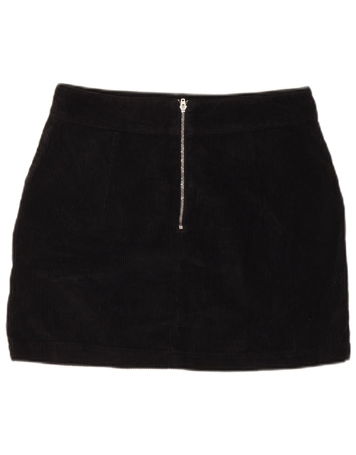 TOPSHOP Minifalda de pana para mujer UK 12 Medium w28 Algodón negro