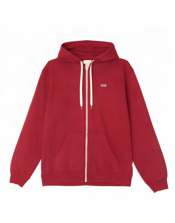 Vans Sudadera con capucha y cremallera para mujer UK 46 Large Borgoña Algodón