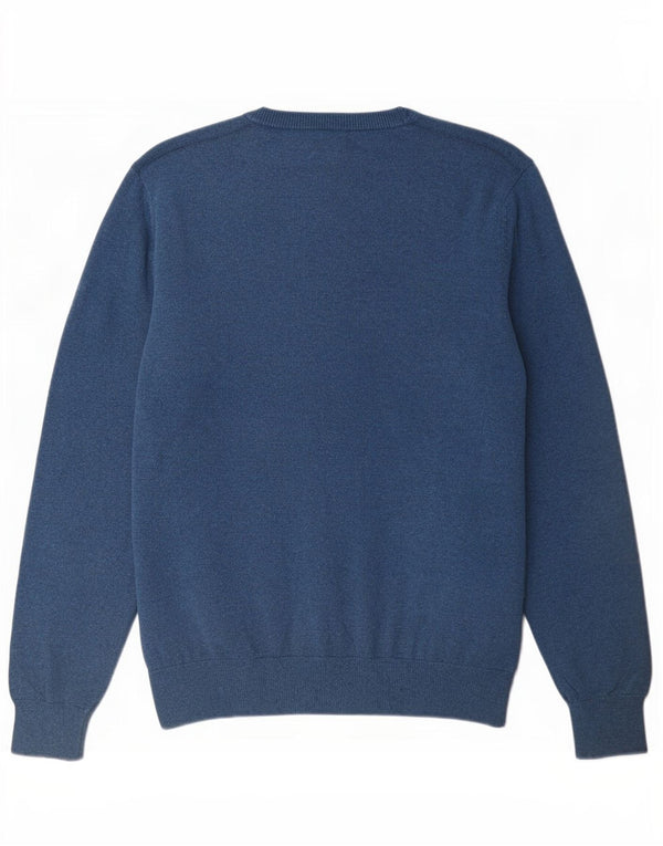 Marks & Spencer Jersey con cuello en V para hombre de algodón azul medio
