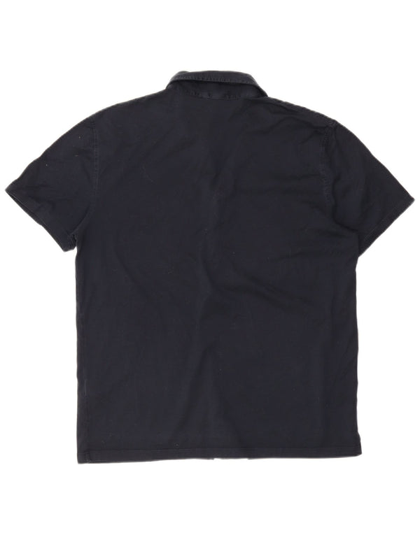 Camisa Reiss Hombre Manga Corta XL Azul Marino Algodón