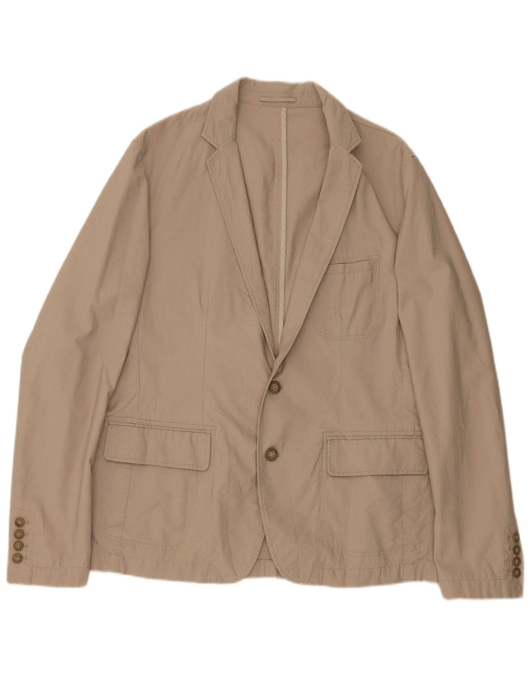ZARA Chaqueta Blazer De 2 Botones Para Hombre EU 54 XL Algodón Beige