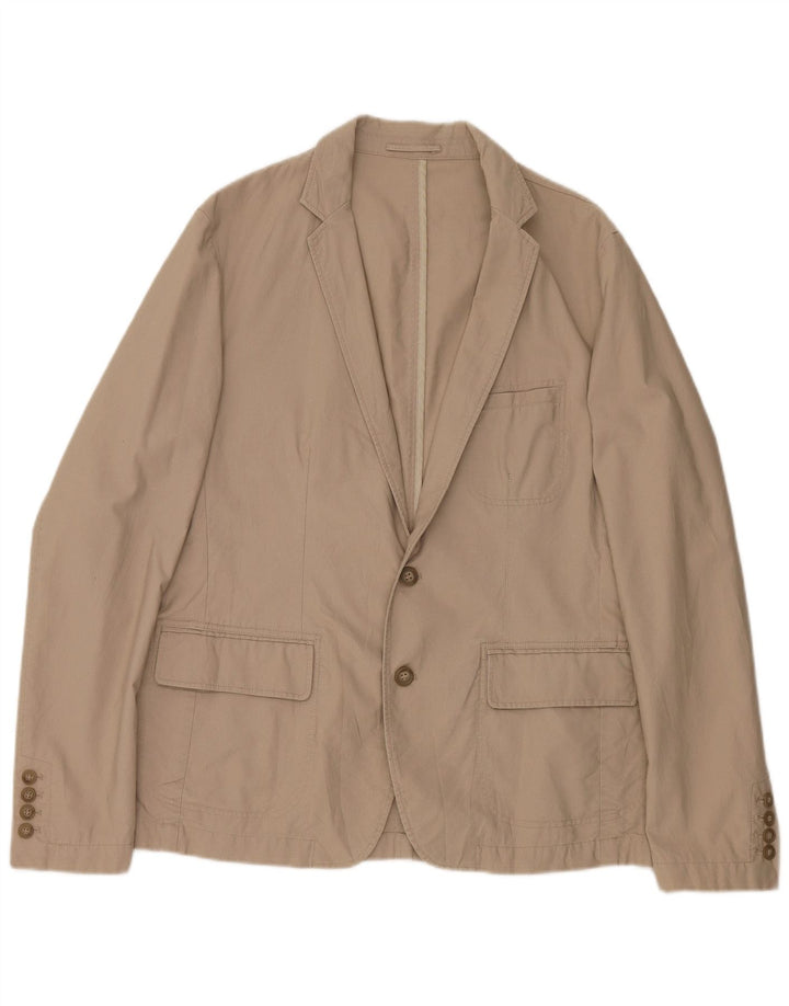ZARA Chaqueta Blazer De 2 Botones Para Hombre EU 54 XL Algodón Beige