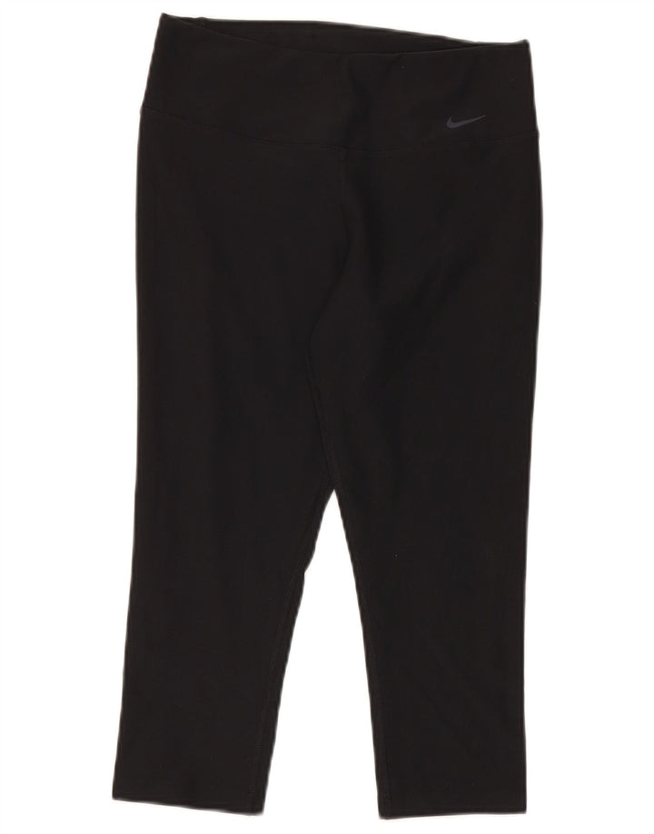 Nike - Leggings capri Dri Fit para mujer, talla 10, poliéster negro pequeño