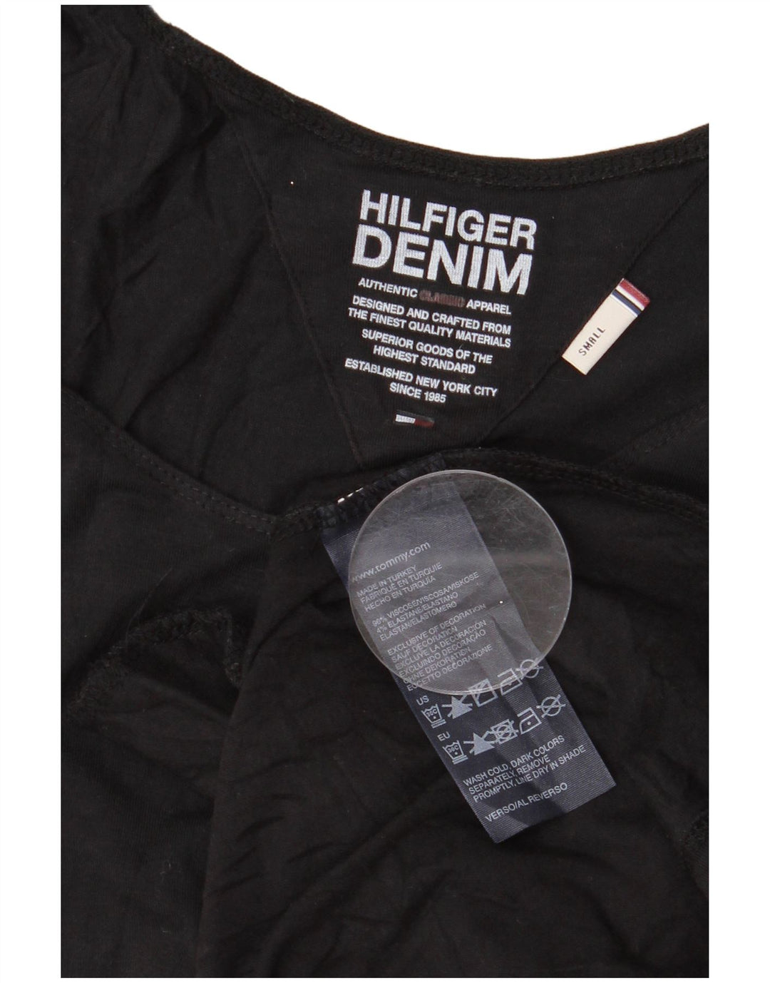 Tommy Hilfiger Vestido básico sin mangas para mujer UK 10 Small Viscosa negra