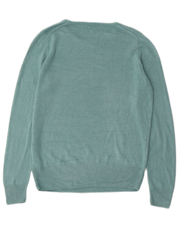 Marks & Spencer Suéter con Cuello Barco para Mujer UK 10 Pequeño Acrílico Azul