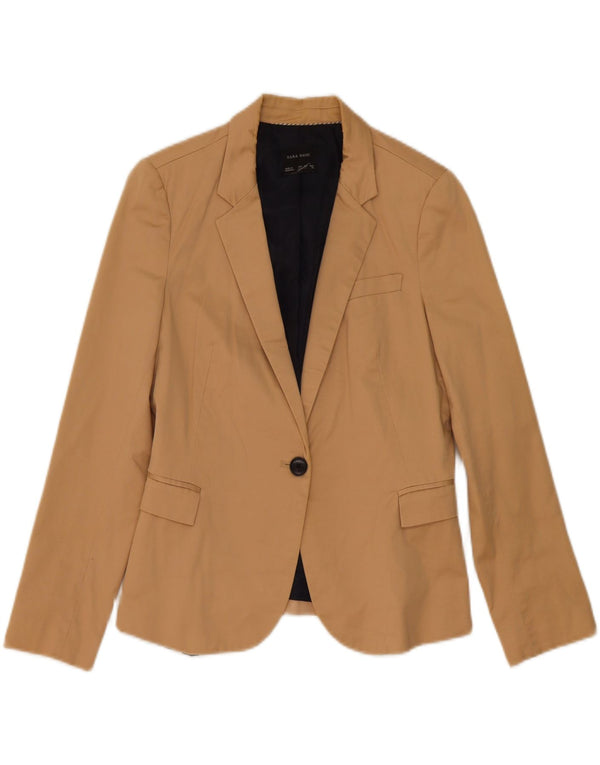 Zara Mujer Chaqueta Blazer De 1 Botón UK 46 Large Beige
