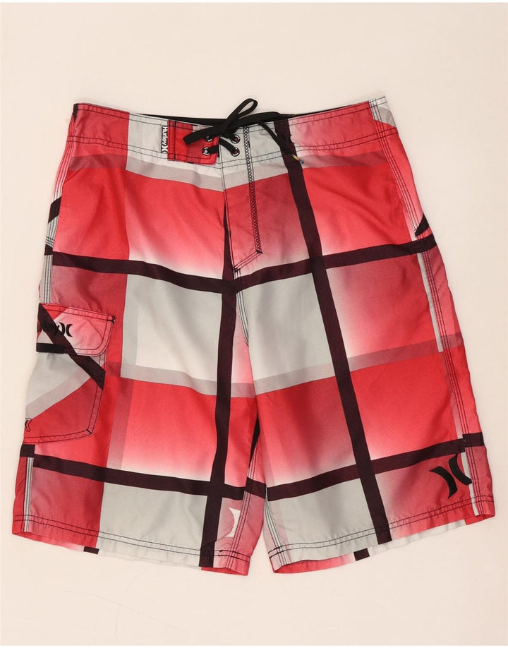 HURLEY Bañador Hombre Mediano Cuadros Rojos Poliéster