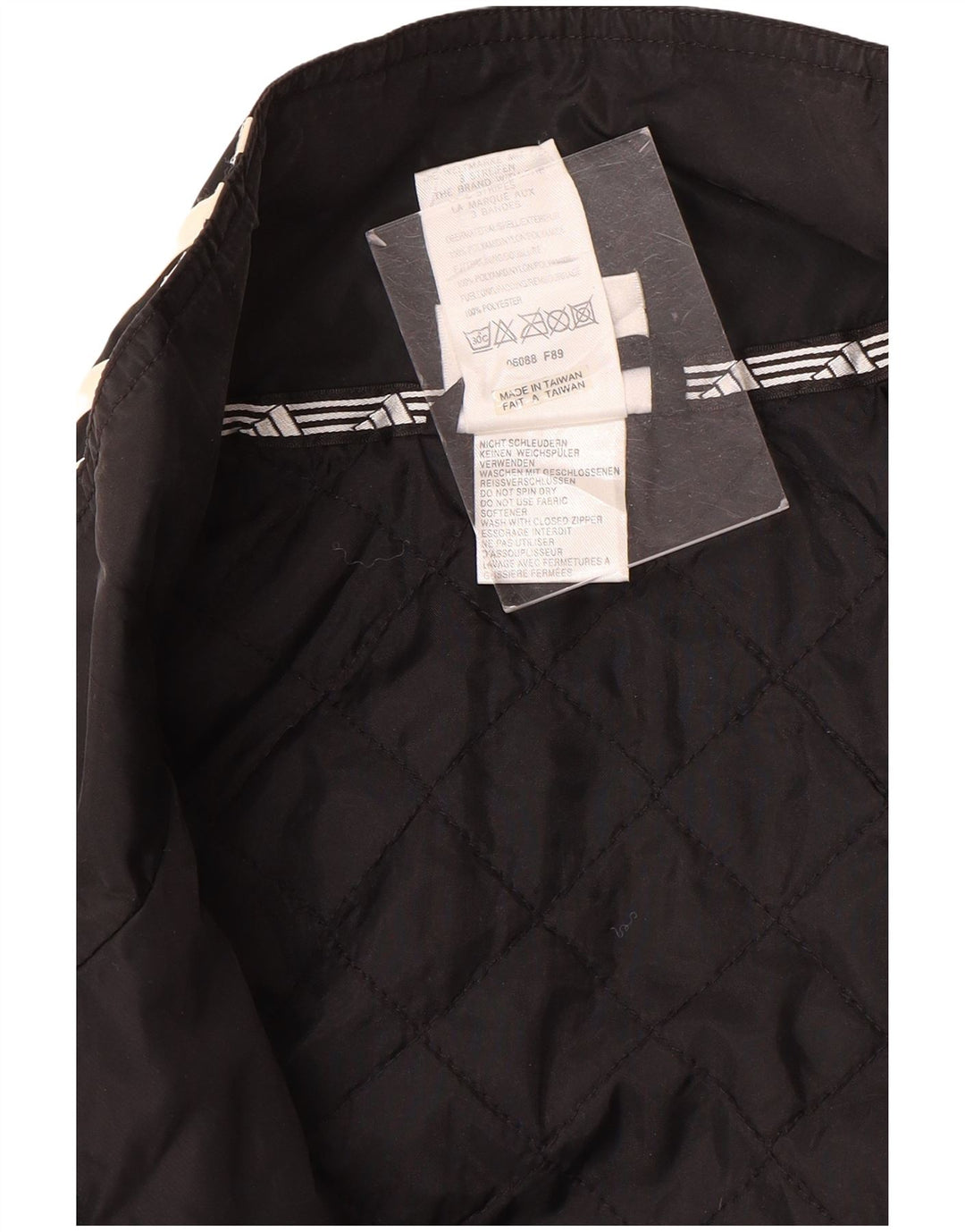Adidas - Chaqueta de chándal para hombre, talla 44/46, nailon negro grande