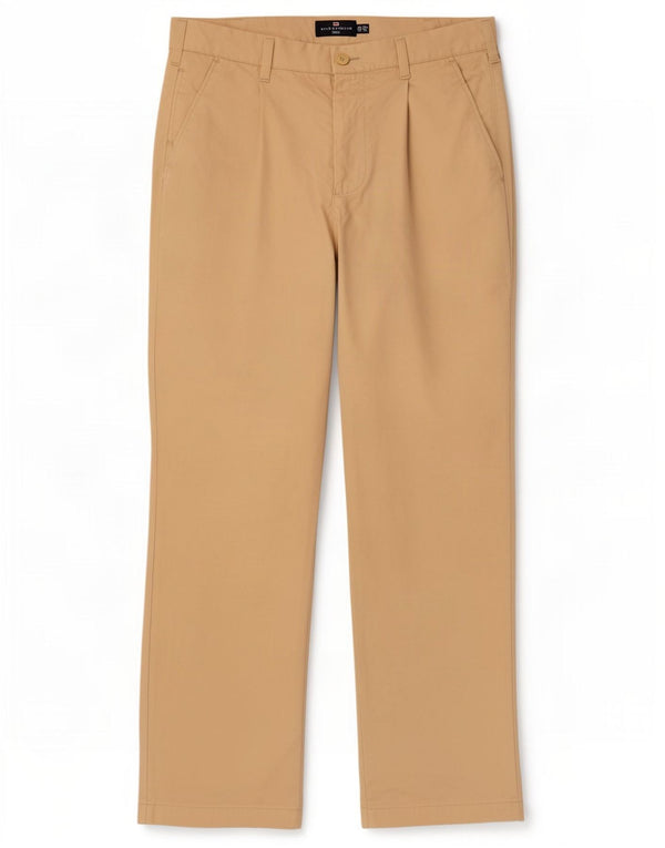 Marks & Spencer Pantalón chino con pinzas Harbor azul para hombre W34 L31 Beige