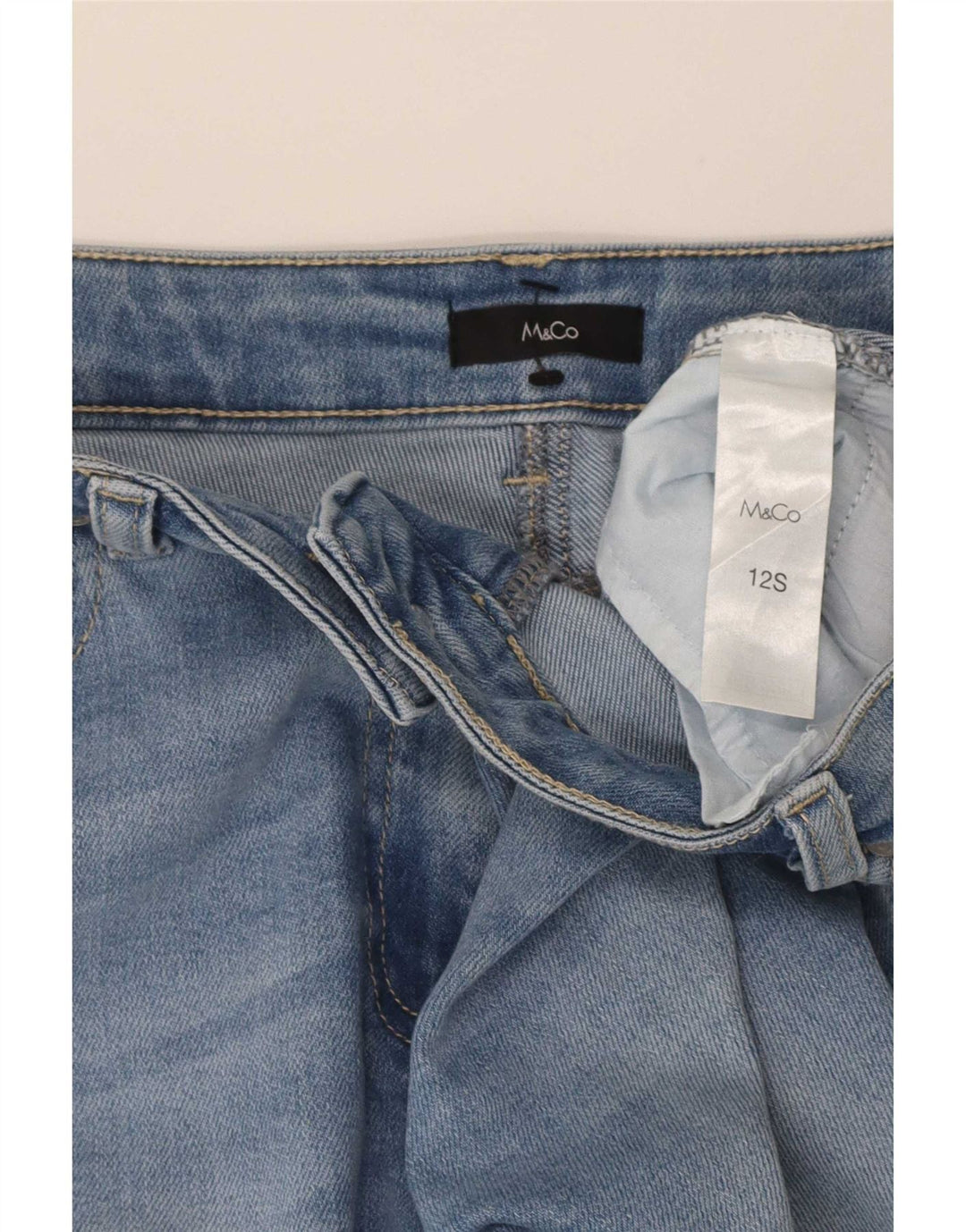 M&Co Vaqueros ajustados para mujer UK 12 Medium W32 L27 Algodón azul